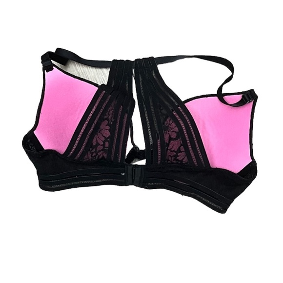 Victoria Secret Bra Black Lace Straps Wired 34D Womens Goth Beach - Picture 2 of 7